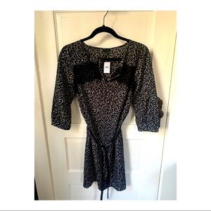 Ann Taylor Black and White Tie Wrap Dress NWT Size Small